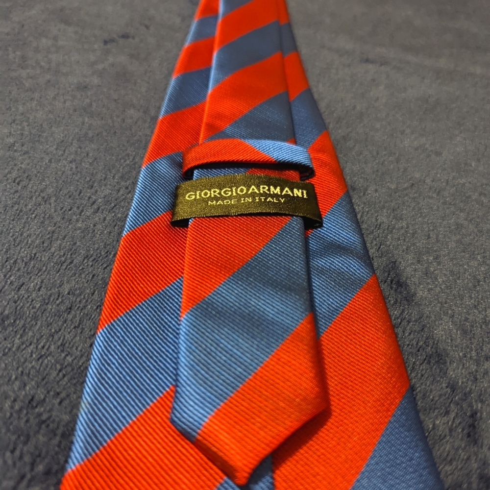 Giorgio Armani Red & Blue Striped Tie